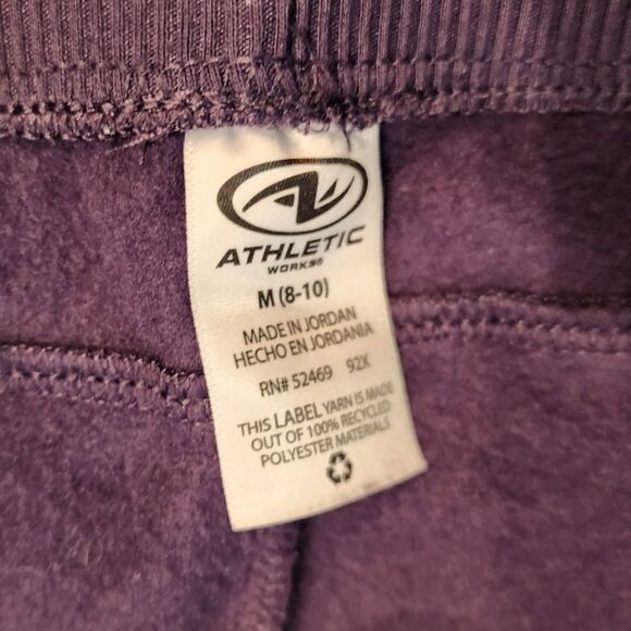Athletic Works Purple Fleece Jogger Sweat Pants Women's Size Medium (8-10) - Picture 5 of 7